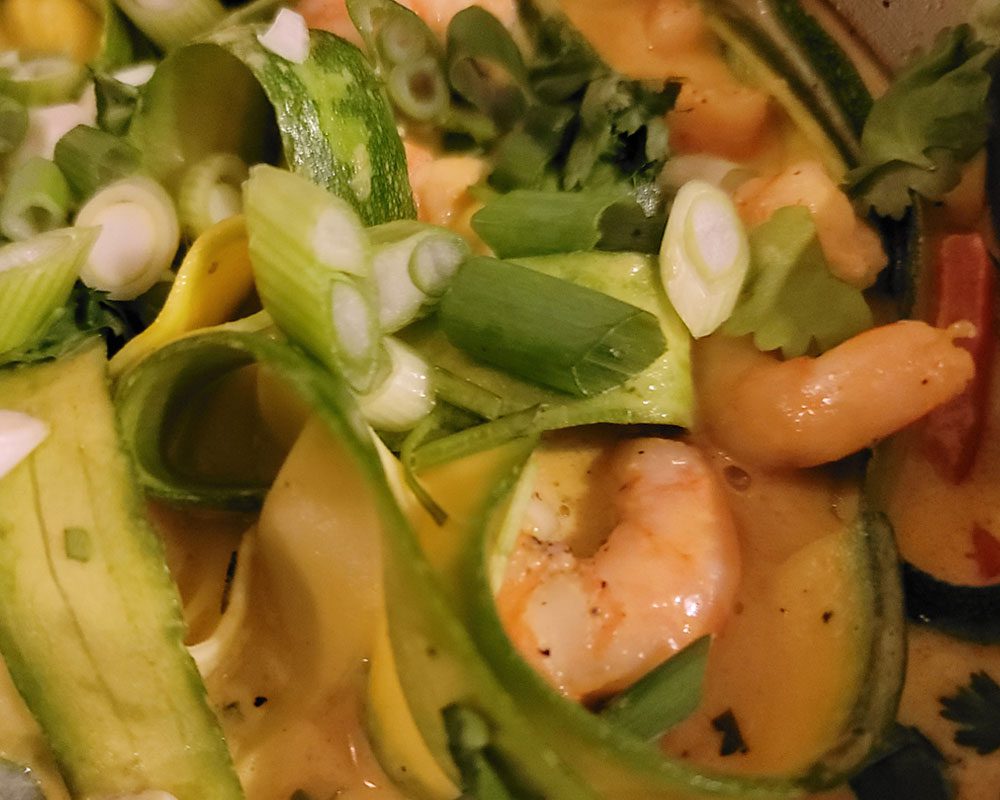 Thai Inspired Zucchini Noodles with Shrimp